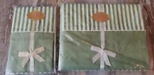 Vintage Penney's Combed Percale Double Sheet & Pillowcases, Green Striped; NIP picture