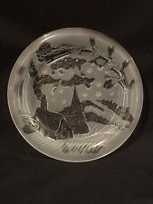 Vintage Celebrations Crystal Clear 7”” The Night Before Christmas Frosted Plate picture