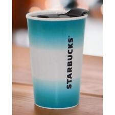 Starbucks Ocean Aqua Blue Ombre Stripe Coffee Tea Tumbler Travel Mug Cup 8 oz picture