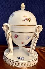 Rare Antique Meissen Sugar Bowl with Lid, Scattered flowers and Egyptian Motif picture