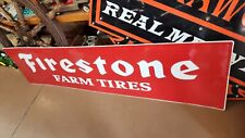 Vintage FIRESTONE Farm Tires Tires Metal Embossed Advertising Display Sign picture