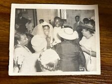 1960s B&W Vintage Photo African American Bride Lady Groom Man Church Marriage W4 picture