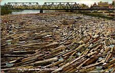 Postcard Log Jam on the Spokane River, Washington picture