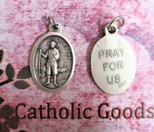 St. Isidore the Farmer- Pray for Us -Italian Antique Silver Tone Ox 1