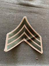 WWII  USMC Sergeant Chevron forrest on foldover tan jacquard weave picture