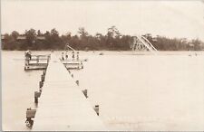 RPPC ** Pequot Minnesota Swimming Scene Water Slides Fawcett's Point 1920s era picture