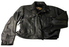 Harley Davidson Black Leather Motorcycle Jacket Medium stay cool venting nice picture
