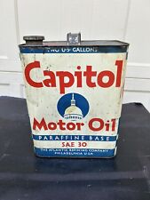 Vintage Capitol Motor Oil 2 Gallon Can Atlantic Refining Company picture