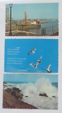 3 Vintage Scallop Edge Postcard Lot Waterfront NH Seagulls New England Coast picture