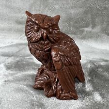 Vintage Owl Figurine Red Mill 1989 Crushed Pecan Shell Resin 4.5