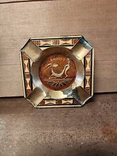 Vintage Greek RHODES Enamel and Brass Ashtray picture