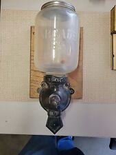 Vintage Antique Arcade Crystal Wall Mount Coffee Grinder 1910's with Jar picture