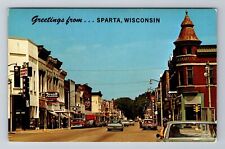 Sparta WI-Wisconsin, General Greetings, Street View, Antique, Vintage Postcard picture