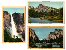 SET OF 3 Antique 1930s Vintage Yosemite Postcards Half Dome Bridalveil Falls picture