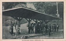 ASHLAND PA WOODLAND PARK Railroad Train Depot Station VINTAGE POSTCARD 1915 DB picture