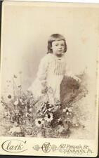 CABINET CARD Flower Girl FOUND ANTIQUE PHOTO Black And White ORIGINAL 18 31 G picture