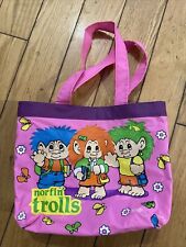 1992 Norfin Troll Bag With Clear Button Pouch Vintage Adorable picture