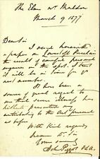RARE “English Author” John Piggott Hand Written Letter Dated 1877 picture