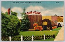 Postcard World Famous Stump House, Eureka CA linen U132 picture