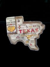 Vintage Texas State Hand Painted Tin Metal Souvenir Ashtray Trinket Japan picture