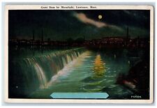 c1930's Great Dam By Moonlight Night View Lawrence Massachusetts MA Postcard picture