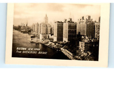 Rare Vintage MINI Postcard RPPC New York Midtown Queensboro 1930's, 2.75