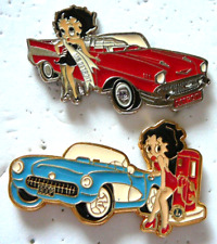 Lions Club Pins -  BETTY BOOP AS MISS DETROIT AND PUMPING GAS IN HER BLUE CAR picture