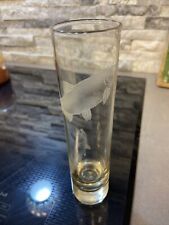 Vintage Studio Glass Vase Etched Fish Design Signed Mary B. White picture