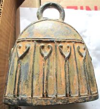 ANTIQUE BRASS PERSIAN OVAL BELL WITH IRON RINGER 5 1/2