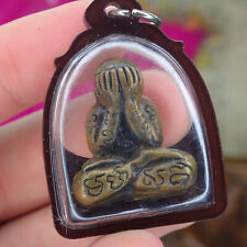 Phra Pidta / Holy Thai amulet Pitta Closed Eyes Buddhism Talisman Rare Buddha picture