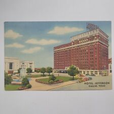 Jefferson Hotel  Dallas Texas Vintage Linen Postcard c1954 Street View Scene picture