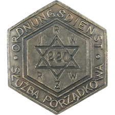 2765 WW2 BADGE OF JEWISH POLICE SERVICE JÜDISCHER ORDNUNGSDIENST POLISH POLAND picture