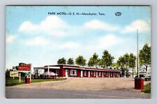 Manchester TN-Tennessee, Park Motel Advertising, Antique, Vintage Postcard picture