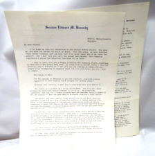 Reelection 4 Page Letter Signed by Senator Edward M. Ted Kennedy US Senate picture