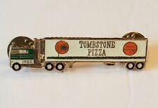 Vtg 1985 Tombstone Pizza Truck Tractor Trailer Semi Pinback Pin Metal Lions Club picture