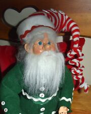Vintage Winward Holidays Santa Elf Christmas Shelf Sitter Doll Poseable Bendable picture