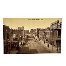4th Street Monett, Missouri Downtown Scene Saloon Barber Pole Antique Postcard picture