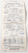 VINTAGE ARMY IMMUNIZATIOM CARD - 1941-1944 - CAPTAIN picture
