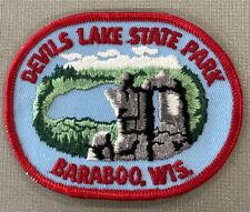 Vintage DEVILS LAKE STATE PARK Souvenir PATCH Baraboo Wisconsin picture