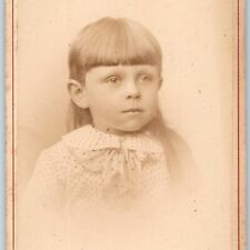 c1880s Scranton PA Cute Serious Little Girl Glossy CdV Photo Card Henry Frey H21 picture
