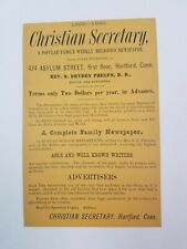 1886 Hartford Telegram Connecticut Advertisement Christian Secretary Newspaper picture