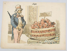 5/2/1891 Judge Magazine Free Trade & Free Silver Political Satire Lithograph picture