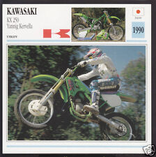 1990 Kawasaki KX 250cc Yannig Kervella Motocross Motorcycle Photo Spec Info Card picture