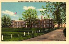 Monticello, IN Indiana  ROOSEVELT SENIOR HIGH SCHOOL White Co ca1940's Postcard picture