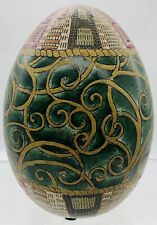 Vintage Easter Egg￼￼ Porcelain Hand Carved Painted￼ Spring Table Decor 6.5” Nice picture