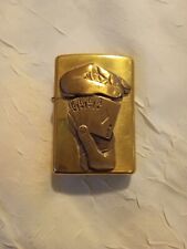 Zippo Windproof Lighter Ace in the Hole Made In USA Never Used Brass Bradford PA picture