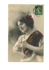 Carmen French Postcard RPPC Pretty Girl Smoking  Cigarette Hand Colored  picture