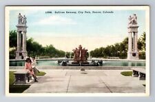 Denver CO-Colorado, Sullivan Gateway, City Park, Antique, Vintage Postcard picture