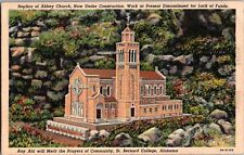 Linen Postcard Replica Of Abbey Ch St. Bernard College, Cullman, Alabama  (1203) picture