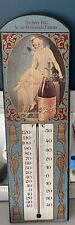 Vintage Schlitz Beer Thermometer Wooden Plaque Wall Hanging Milwaukee 23